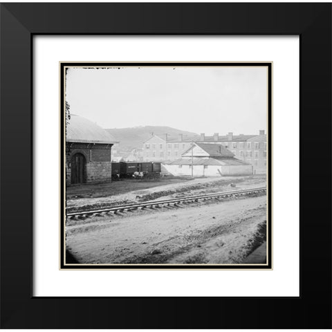 Chattanooga Adams Express Office 1864 Black Modern Wood Framed Art Print with Double Matting by Lee, Rachel