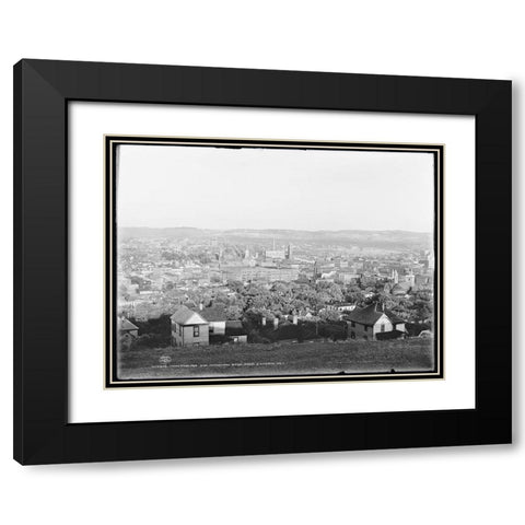 Chattanooga from Cameron Hill 1902 Black Modern Wood Framed Art Print with Double Matting by Lee, Rachel