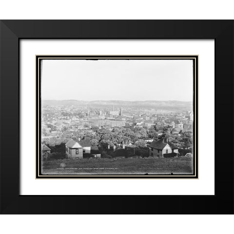 Chattanooga from Cameron Hill 1902 Black Modern Wood Framed Art Print with Double Matting by Lee, Rachel