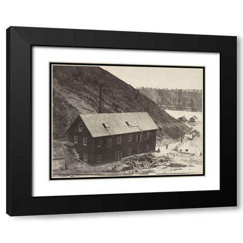 Chattanooga Waterworks 1863 Black Modern Wood Framed Art Print with Double Matting by Lee, Rachel