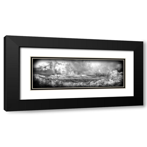 Cherohala Pano BW Holga Black Modern Wood Framed Art Print with Double Matting by Lee, Rachel