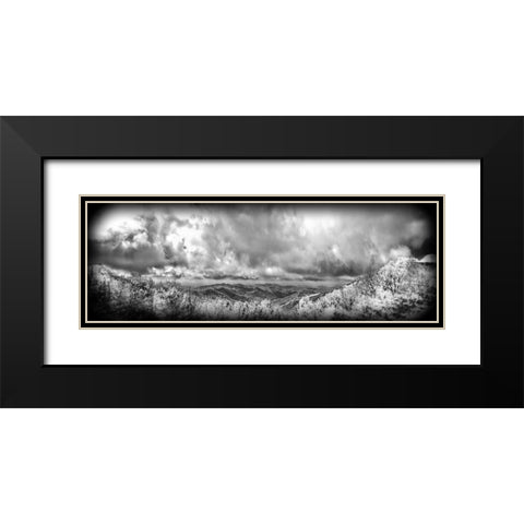 Cherohala Pano BW Holga Black Modern Wood Framed Art Print with Double Matting by Lee, Rachel