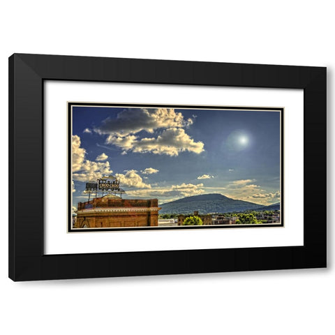 Choo Choo And Lookout Black Modern Wood Framed Art Print with Double Matting by Lee, Rachel