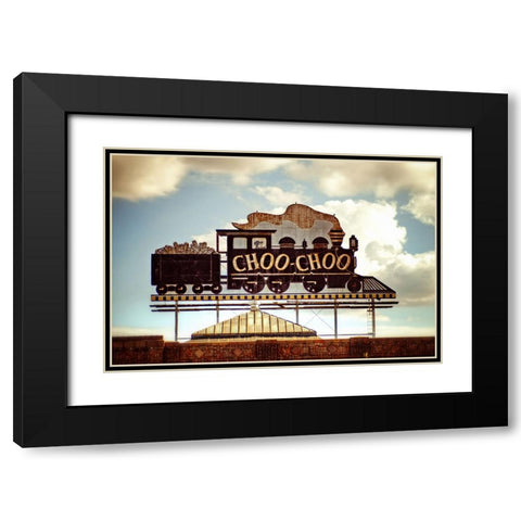 Choo Choo Glory Black Modern Wood Framed Art Print with Double Matting by Lee, Rachel