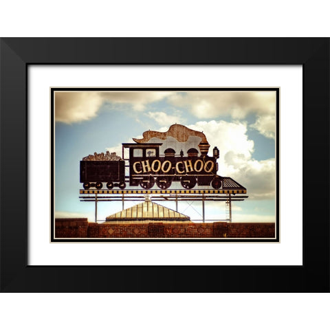 Choo Choo Glory Black Modern Wood Framed Art Print with Double Matting by Lee, Rachel
