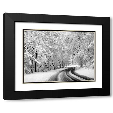 Country Road 23 Black Modern Wood Framed Art Print with Double Matting by Lee, Rachel