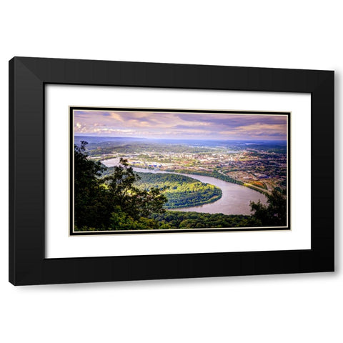 Downtown From Lookout 1 Black Modern Wood Framed Art Print with Double Matting by Lee, Rachel