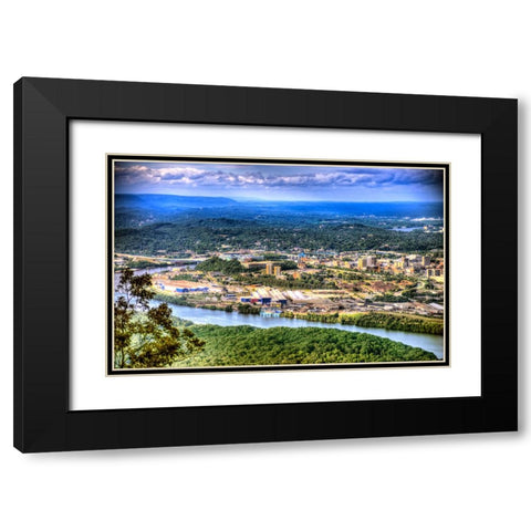 Downtown From Lookout 2 Black Modern Wood Framed Art Print with Double Matting by Lee, Rachel