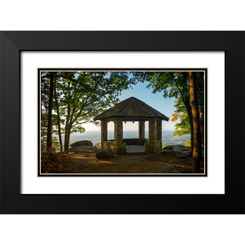Fall Gazebo Overlook Black Modern Wood Framed Art Print with Double Matting by Lee, Rachel
