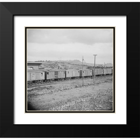 Federal Calvary Train Boxcars Chattanooga 1863 Black Modern Wood Framed Art Print with Double Matting by Lee, Rachel