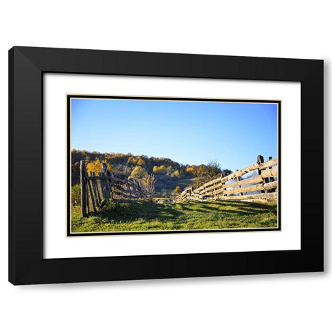Fence 1 Black Modern Wood Framed Art Print with Double Matting by Lee, Rachel