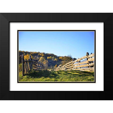 Fence 1 Black Modern Wood Framed Art Print with Double Matting by Lee, Rachel