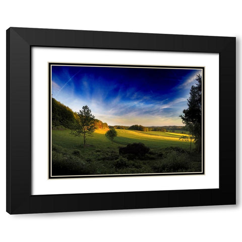 Field 12 Black Modern Wood Framed Art Print with Double Matting by Lee, Rachel