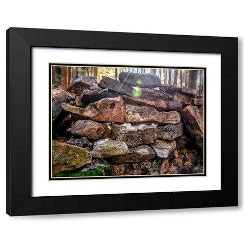 Fire Rocks Black Modern Wood Framed Art Print with Double Matting by Lee, Rachel
