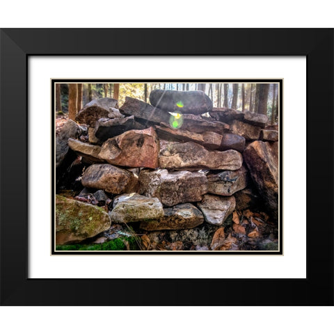 Fire Rocks Black Modern Wood Framed Art Print with Double Matting by Lee, Rachel