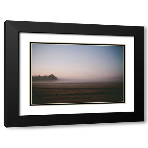 Foggy Field Black Modern Wood Framed Art Print with Double Matting by Lee, Rachel