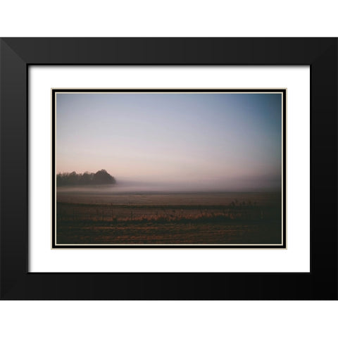 Foggy Field Black Modern Wood Framed Art Print with Double Matting by Lee, Rachel