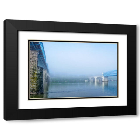 Ghost Bridges Black Modern Wood Framed Art Print with Double Matting by Lee, Rachel