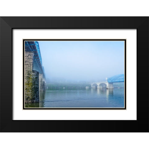 Ghost Bridges Black Modern Wood Framed Art Print with Double Matting by Lee, Rachel