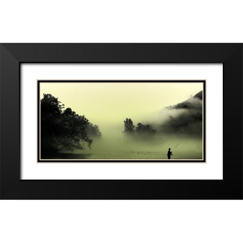 Hiwassee Fishing 1 Black Modern Wood Framed Art Print with Double Matting by Lee, Rachel