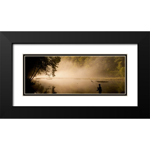 Hiwassee Fishing 2 Black Modern Wood Framed Art Print with Double Matting by Lee, Rachel