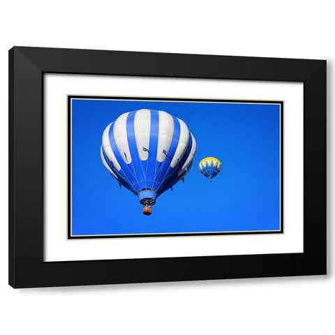 Hot Air Balloon 2 Black Modern Wood Framed Art Print with Double Matting by Lee, Rachel