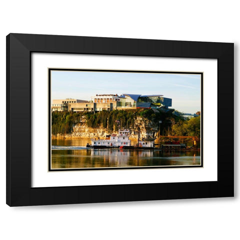 Hunter And Tug Black Modern Wood Framed Art Print with Double Matting by Lee, Rachel