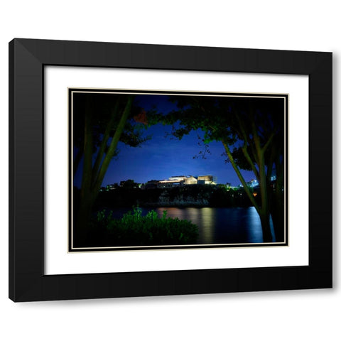 Hunter Summer Night Black Modern Wood Framed Art Print with Double Matting by Lee, Rachel