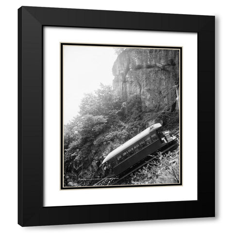 Incline Rail Car Black Modern Wood Framed Art Print with Double Matting by Lee, Rachel