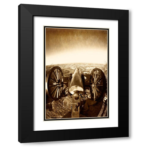 Lookout Cannon 2 Sepia Glow Black Modern Wood Framed Art Print with Double Matting by Lee, Rachel
