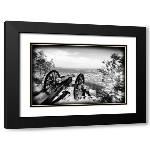 Lookout Cannon BW Holga Black Modern Wood Framed Art Print with Double Matting by Lee, Rachel
