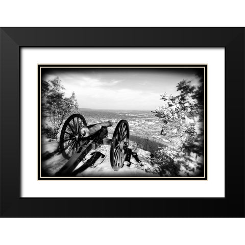 Lookout Cannon BW Holga Black Modern Wood Framed Art Print with Double Matting by Lee, Rachel
