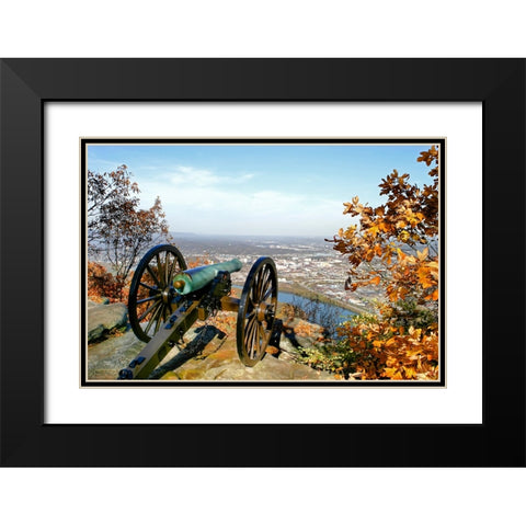 Lookout Cannon Color Black Modern Wood Framed Art Print with Double Matting by Lee, Rachel