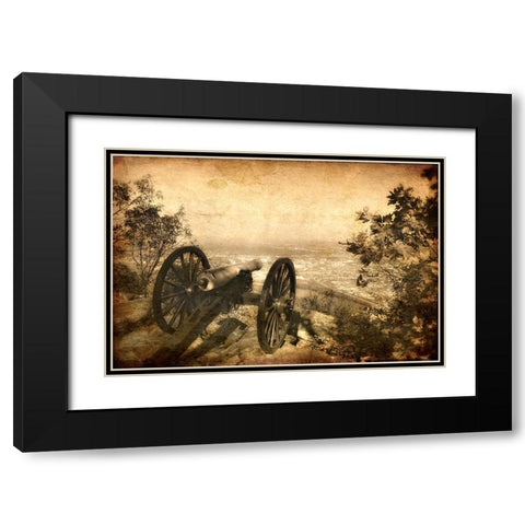 Lookout Cannon Textured Black Modern Wood Framed Art Print with Double Matting by Lee, Rachel