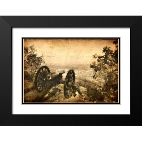 Lookout Cannon Textured Black Modern Wood Framed Art Print with Double Matting by Lee, Rachel