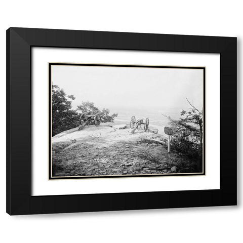 Lookout Cannons Black Modern Wood Framed Art Print with Double Matting by Lee, Rachel