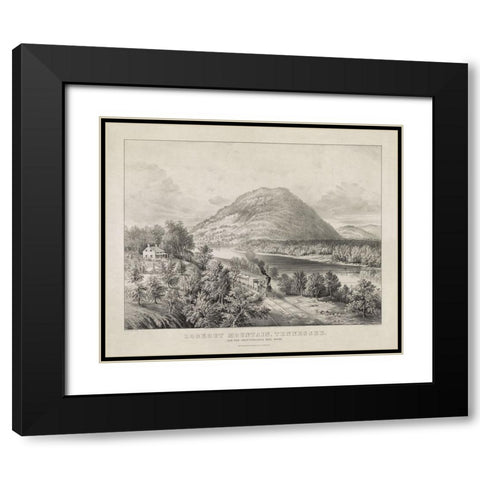 Lookout Mountain and Chattanooga Railroad 1866 Black Modern Wood Framed Art Print with Double Matting by Lee, Rachel