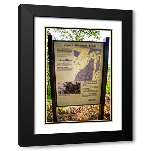 Lookout Mountain Trails Sign Black Modern Wood Framed Art Print with Double Matting by Lee, Rachel