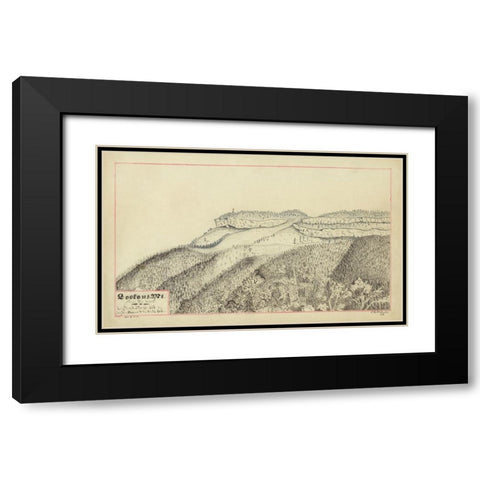 Lookout Mtn Drawing Maj Gen Hooker 1864 Black Modern Wood Framed Art Print with Double Matting by Lee, Rachel
