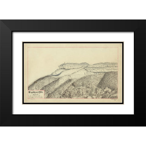 Lookout Mtn Drawing Maj Gen Hooker 1864 Black Modern Wood Framed Art Print with Double Matting by Lee, Rachel