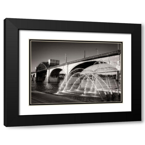 Market And Cannons Sepia Black Modern Wood Framed Art Print with Double Matting by Lee, Rachel