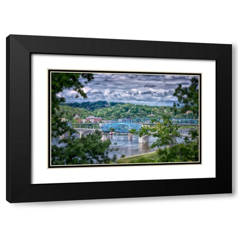 Market Bridge From Cameron Hill Tilt Shift Black Modern Wood Framed Art Print with Double Matting by Lee, Rachel
