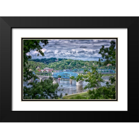 Market Bridge From Cameron Hill Tilt Shift Black Modern Wood Framed Art Print with Double Matting by Lee, Rachel