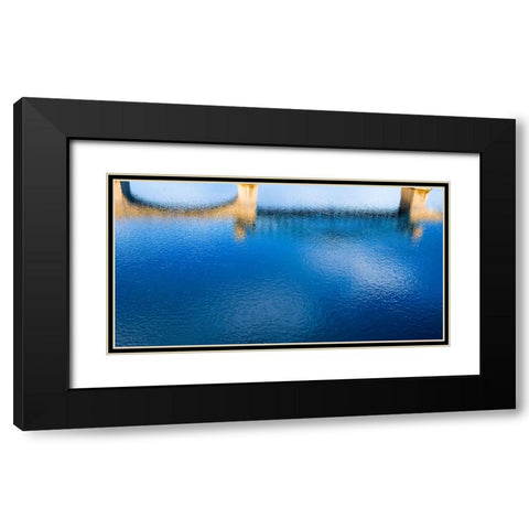 Market Bridge River Reflection Black Modern Wood Framed Art Print with Double Matting by Lee, Rachel