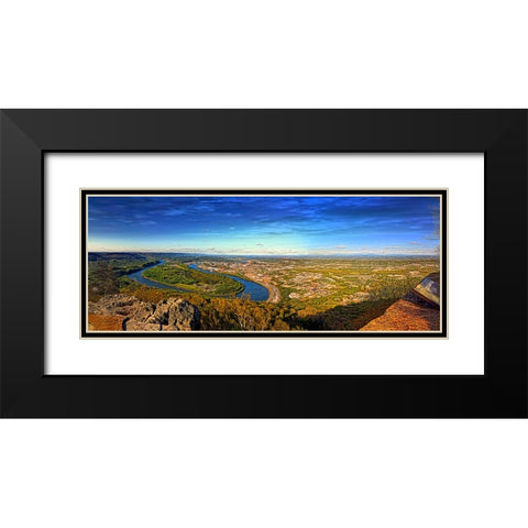 Moc Bend Autumn Sky Black Modern Wood Framed Art Print with Double Matting by Lee, Rachel