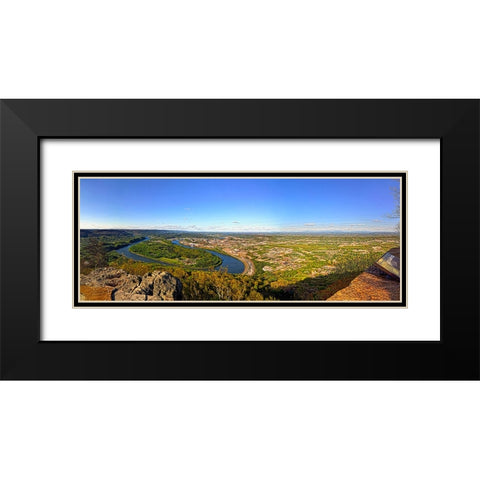 Moc Bend Color Black Modern Wood Framed Art Print with Double Matting by Lee, Rachel