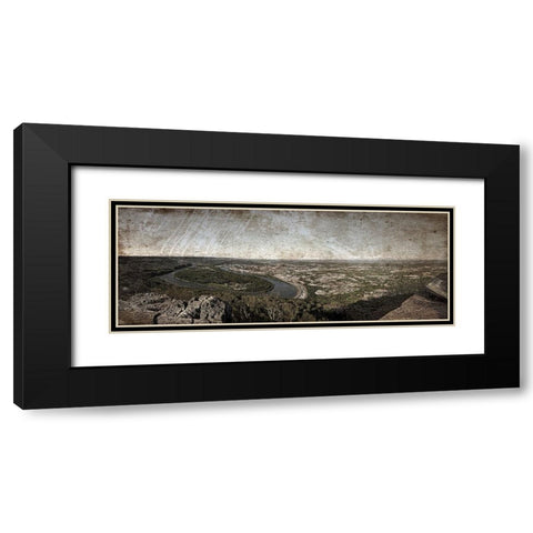 Moc Bend Textured Black Modern Wood Framed Art Print with Double Matting by Lee, Rachel