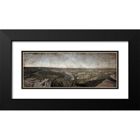 Moc Bend Textured Black Modern Wood Framed Art Print with Double Matting by Lee, Rachel