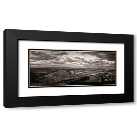 Moccasin Bend BW Black Modern Wood Framed Art Print with Double Matting by Lee, Rachel