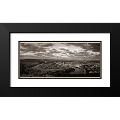Moccasin Bend BW Black Modern Wood Framed Art Print with Double Matting by Lee, Rachel